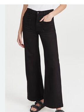 DL1961 HEPBURN Wide Leg High Rise Women's Jeans - Black - SIZE 26